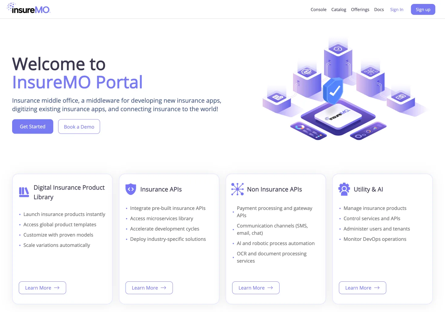 insureMO Portal — Four Key Components overview