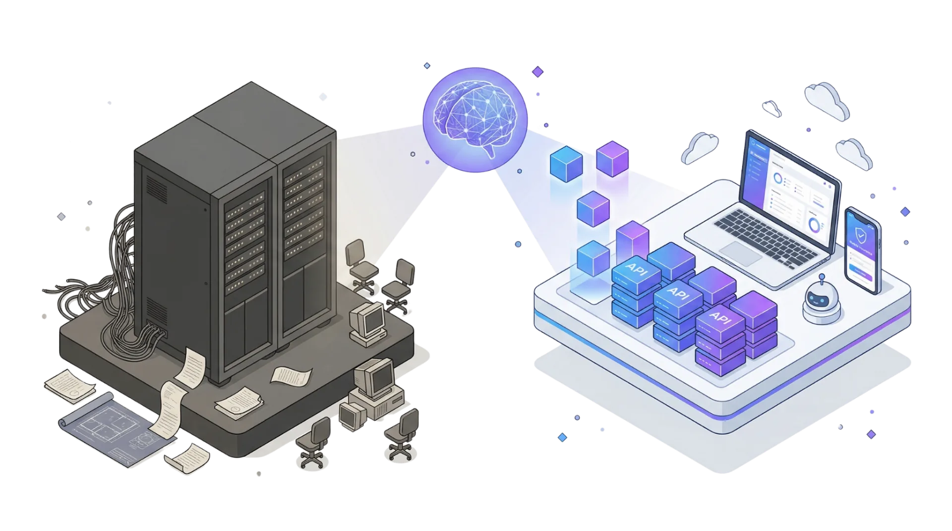 Ilustración de la modernización del core de insureMO